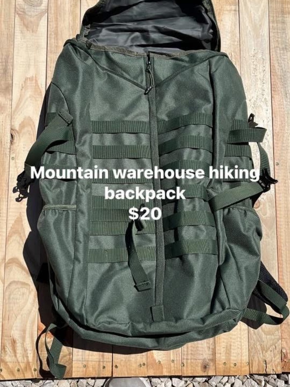 Green Hiking Backpack - Durable Outdoor Pack